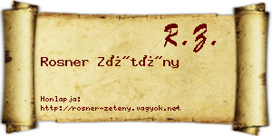 Rosner Zétény névjegykártya